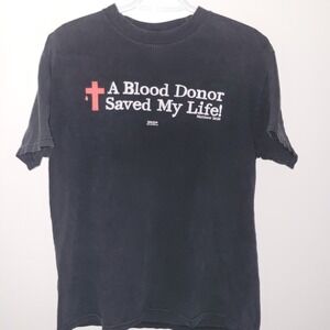 VTG 2005 Kerusso Christian T-Shirt Blood Donor Saved My Life Cross Size Medium